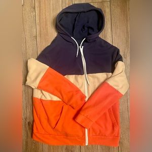 Colorblock zip up hoodie